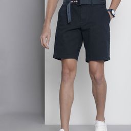 Tommy Hilfiger Men Navy Blue Solid Chino Shorts-image-82