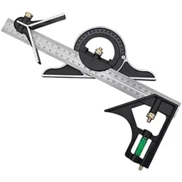 FLAMINGO ENTERPRISE Combination Tri-Square Stainless Steel 178 mm Tongue & 300 mm Blade Length, FM-48-13
