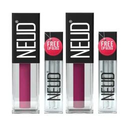 Neud Matte Liquid Lipstick Combo Mauve-a-Licious & Quirky Tease with Two Lip Gloss Free-image-70
