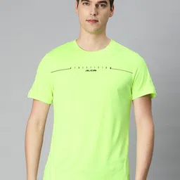 Alcis Men Typography Printed Anti Static Slim Fit Sports T-shirt-image-96