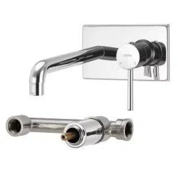 CERA FOUNTAIN Basin Mixer Single Lever Exposed Part + Concealed Part Wall Mount Chrome, F2013473+F4065103-3