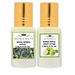 Menjewell Set of 2 Royal Kewda Green Apple Fruit Attar-10