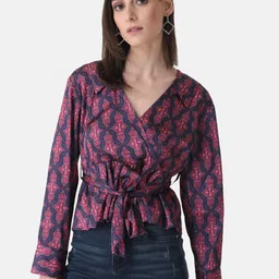 Kazo Ethnic Motifs Printed Satin Top-picture-52