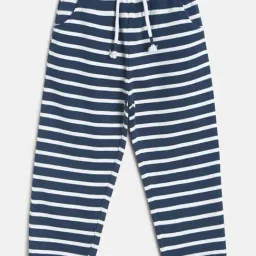 MINIKLUB Kids White & Navy Striped Joggers-image-64