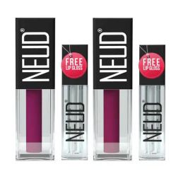 Neud Matte Liquid Lipstick Combo Mauve-a-Licious & Boss Lady with Two Lip Gloss Free-image-48