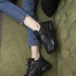 Shoetopia Women's Black Sneakers-image-29