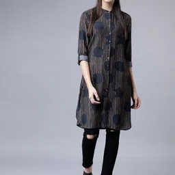 Vishudh Grey & Beige Printed Tunic-image-11