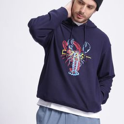 glitchez Sturdy Graphics Drop-Shoulder Sleeves Relaxed Fit Fleece Hooded Sweatshirt-image-80