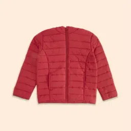 Pantaloons Junior Maroon Quilted Full Sleeves Jacket-picture-30
