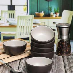Servewell Cons. Green Black Melamine 10 cm 2 Tone Veg Bowls (0.22 L) - Set of 6-46