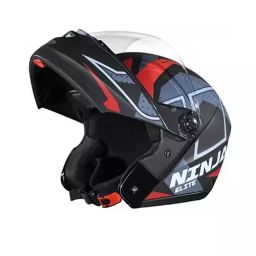 Studds NINJA ELITE SUPER D6 DECOR Black (560 mm) Small Full Face Flip-Up Helmet, BLACK N2-image-64