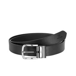 Walrus Men Black Solid Leather Formal Belt-image-1