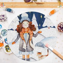 little blooms MDF Wooden Board for Painting – Circle Canvas, Wooden Board for Craft, String Art Board, Wood for Craft, Cardboard for Craft; Versatile for Creative Projects [Pack of 5] (12 inch) image 4