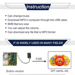 generic USB Programmable Voice Recording Module, 8MB Storage, Push Button Control image 2
