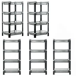 Kuber Industries Black & Grey 5 Pieces 4-Tier Multi Utility Organisers-31