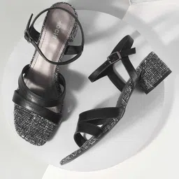 Mochi Women Embellished Block Heel Pumps-image-84