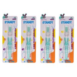 Adore Standy Kids Toothbrush With Safety Case Pack of 4 - Green-6