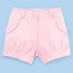 ToffyHouse Mid Thigh Length Solid Corduroy Shorts - Pink-image-89