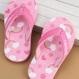 Cute Walk by Babyhug Flip Flops Rainbow Print - Pink-picture-2