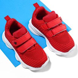 Cute Walk by Babyhug Solid Colour Sneakers with Double Velcro Closure - Red-picture-31