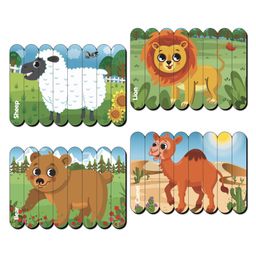 Mini Leaves Animal Wooden Strick Educational Puzzle Set of 4 for 3+ Kids 32 Pieces-17