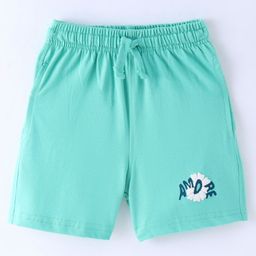 Doreme Single Jersey Knit Shorts With Floral Print - Green-image-54