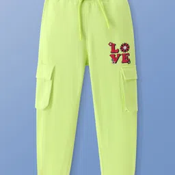 Pine Kids Full Length Comfort Fit Track Pants Love Print - Lime Green-picture-41
