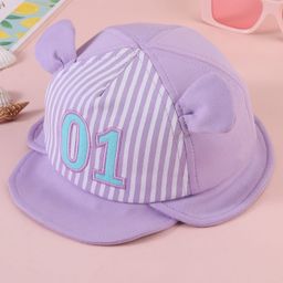 BabyhugBaseball Cap with Ear Applique & Number Embroidery Purple - Diameter 16 cm-image-45