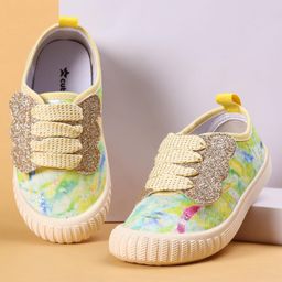 Cute Walk by Babyhug Slip On Casual Shoes with Marble Design & Glitter Detailing - Light Yellow-image-99
