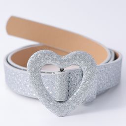 Pine Kids Free Size Belt with Heart Shape Buckle - Silver-image-88