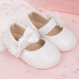 Neska Moda Bow Applique Detailed & Textured With Velcro Closure Anti Skid Booties - White-image-89
