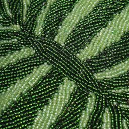 Exotic India Greenery Table Runner With All-0ver Leaf Pattern Beads work image 3
