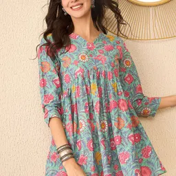 AHIKA Women Floral Print Peplum Top-image-61