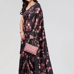 Moda Rapido Floral Print Saree with Embroidered Border & Blouse Piece-picture-30