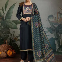 Women Basket Women Ethnic Motifs Printed Regular Kurta with Trousers & With Dupatta-picture-45