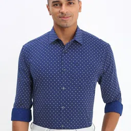 Allen Solly Men Spread Collar Micro Ditsy Printed Cotton Slim Fit Formal Shirt-image-28