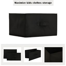 Aura Black Set of 3 Regular Foldable & Multipurpose Wardrobe Storage box Drawer Organiser image 3