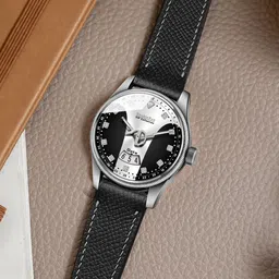 DOUBLERUN Men Embellished Dial & Leather Straps Analogue Watch H05N10025-19