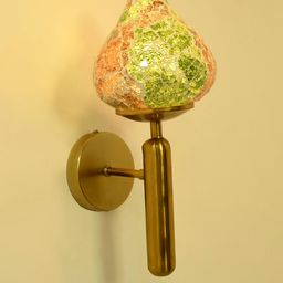 SOMIL Green & Orange Textured Glass Wall Lamp-image-89