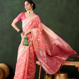 Sangria Woven Design Banarasi Saree With Blouse Piece-image-83