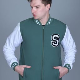 SANHOK Men Colourblocked Polyester Lightweight Crop Bomber with Patchwork Jacket-picture-15
