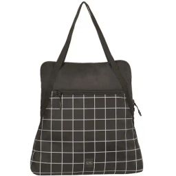 Wiki Bestie Black Checks Medium Tote Handbag-17