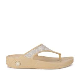 Bata Women's Tan Flip Flops-image-20