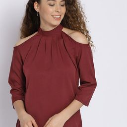 Sera Women Maroon Solid Top-image-24