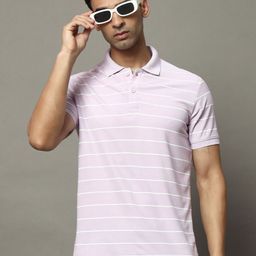 OGEN Men Striped Polo Collar Pockets T-shirt-image-11
