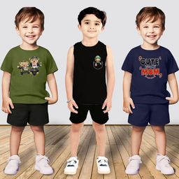 MGRS Boys Pack Of 3 Printed T-shirt With Shorts-picture-49
