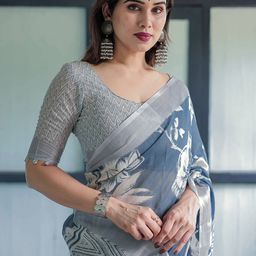 Mitera Floral Printed Zari Kota Saree-picture-24