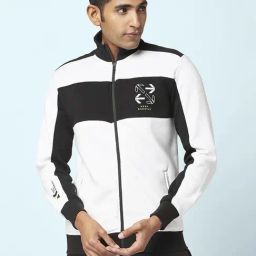 Ajile by Pantaloons White & Black Regular Fit Colour Block Sweatshirt-picture-18
