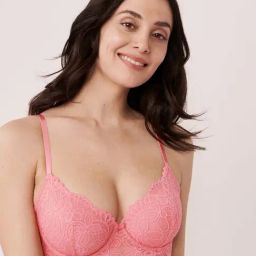 La Vie En Rose Pink Lace Work Bralette Bra-image-36
