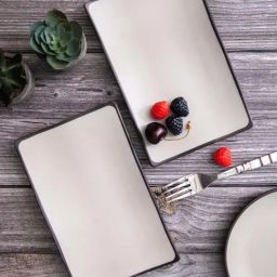 Servewell Cons. Green Black Melamine 22.5 cm 2 Tone Serving Platter - Set of 2-image-27